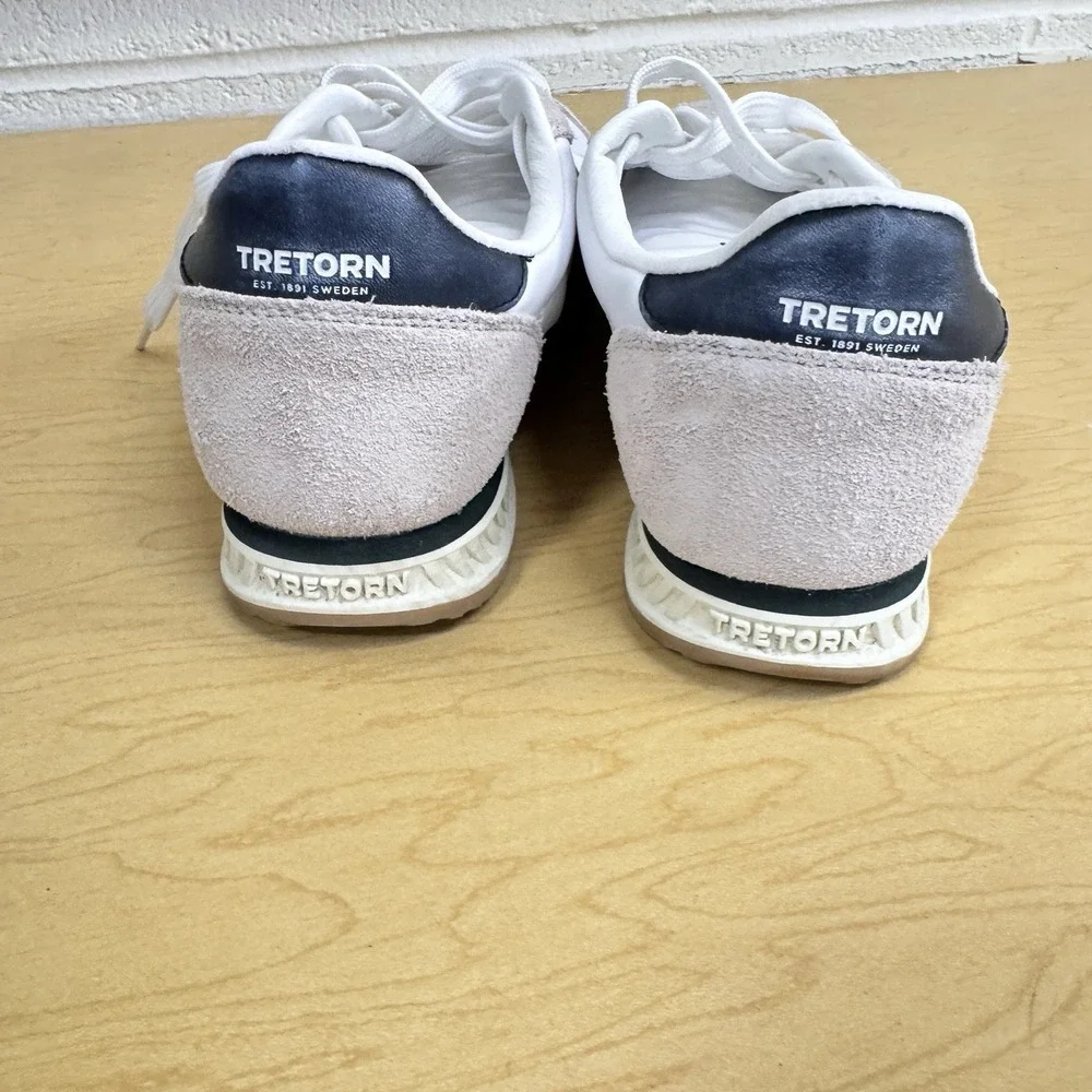 Womens Tretorn Rawlins Size 9 Euc Tan/White/Green Suede Sneakers